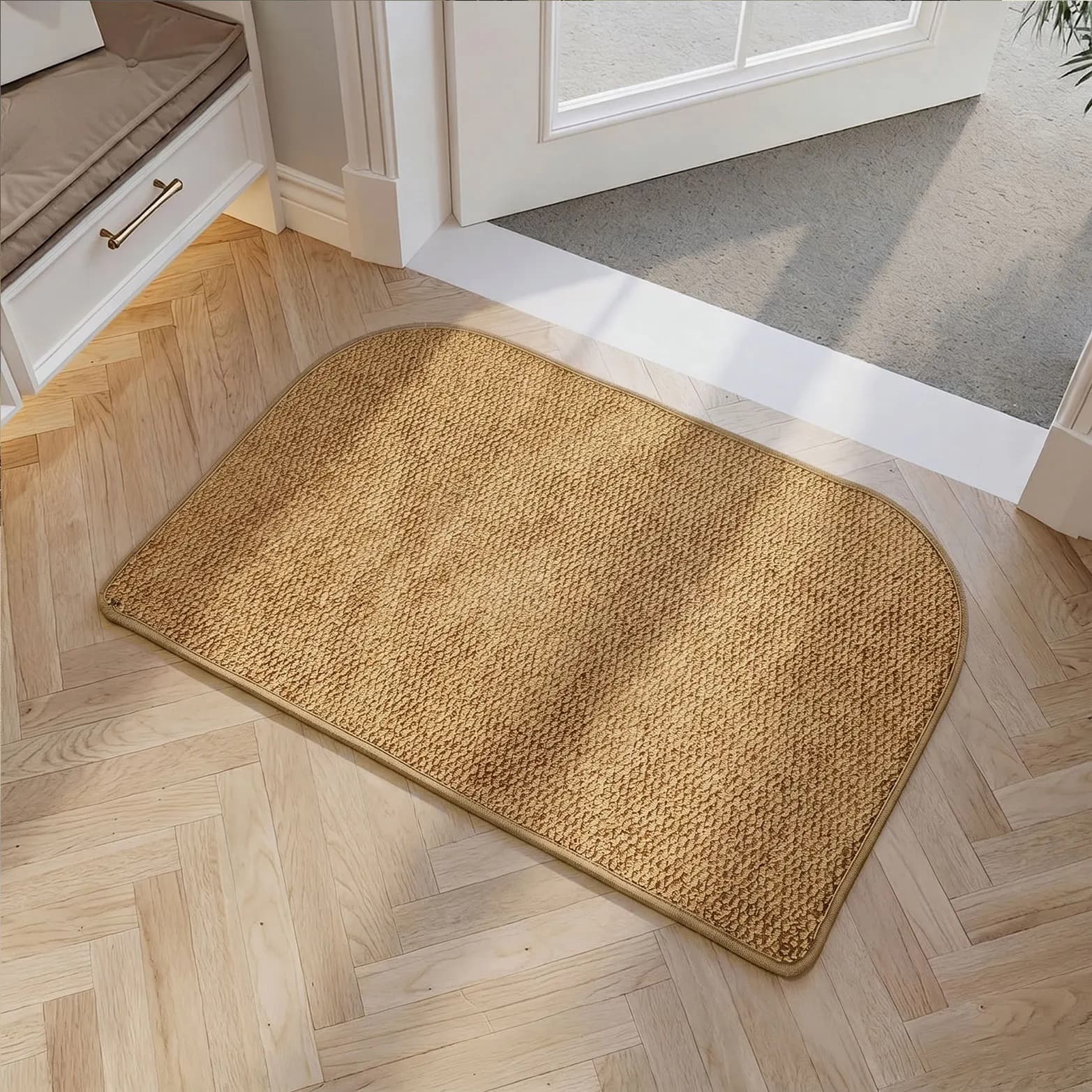 Double Arch Sisal Fin Door Carpet with Reinforced Edges, for Ingress, Not Lock in Door Slots, Silent, Sand Raschiante and Durevole