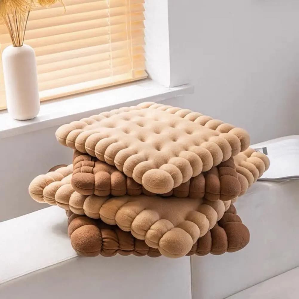 Biscuit shape plush seat cushion soft structure creative pillow for chair pillow for mat often pillow for sofa Japanese tatami