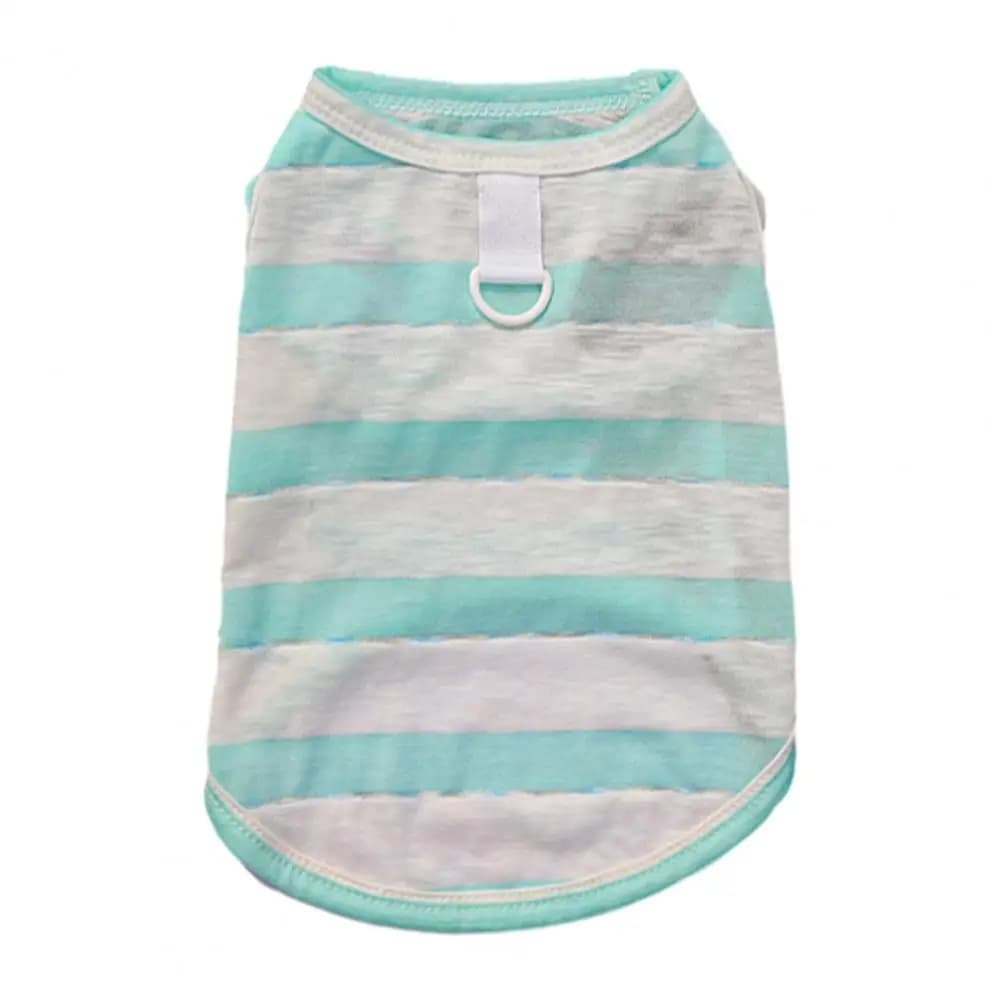 Small Medium Pet Vest Striped Pet Vest Harness Soft Breathable Dog Harness with Traction Ring Stretchy Fit Machine Washable
