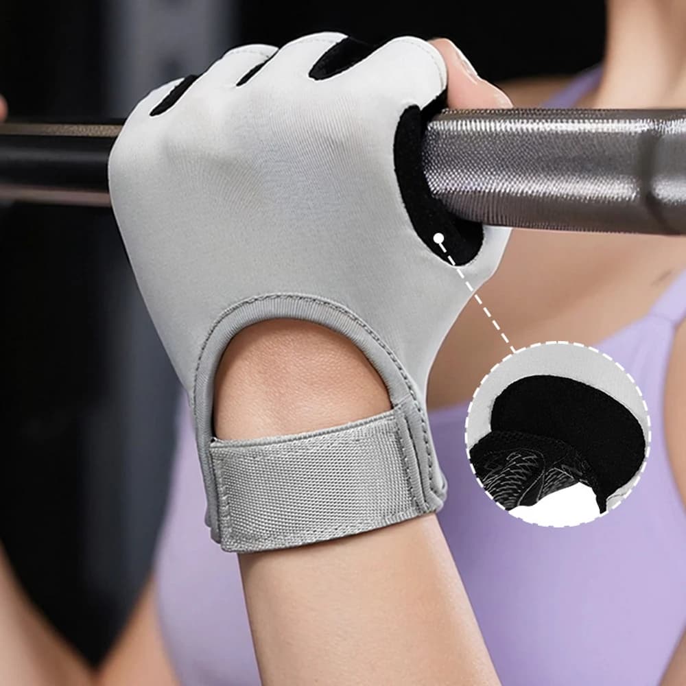 1 pair of training gloves for women and men, breathable gym gloves with adjustable strap for training, anti-slip weight lifting in microfiber
