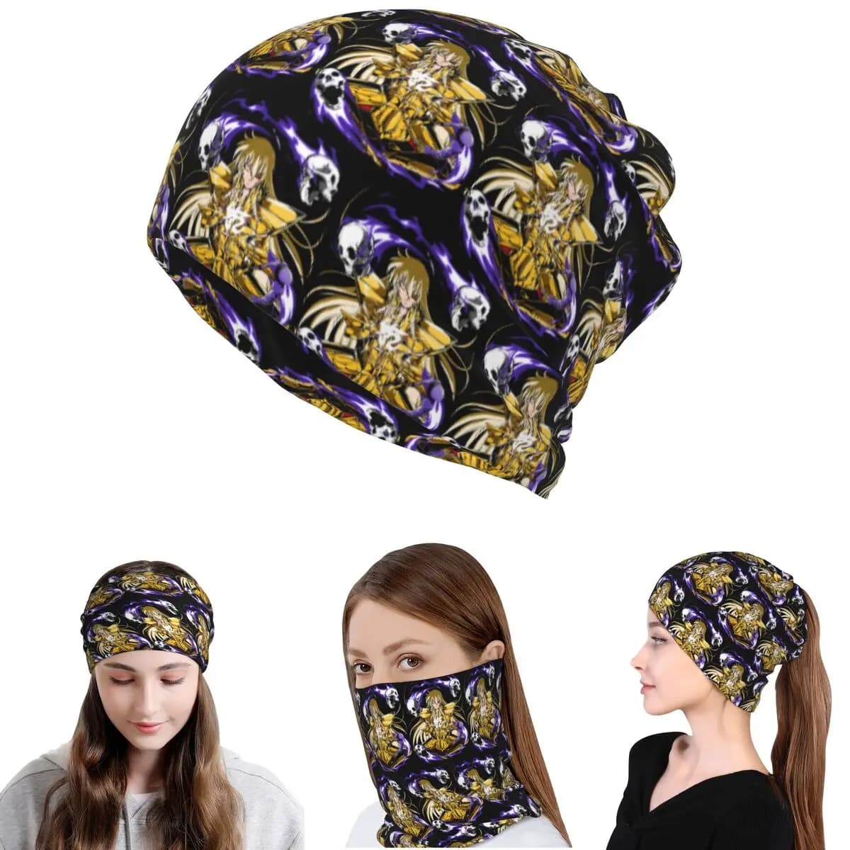 Bandana Scaldacollo Sciarpa Multiuso Maschera Facciale Cappello Berretto Invernale per Uomo Donna Adulto - I Cavalieri dello Zodiaco Saint Seiya