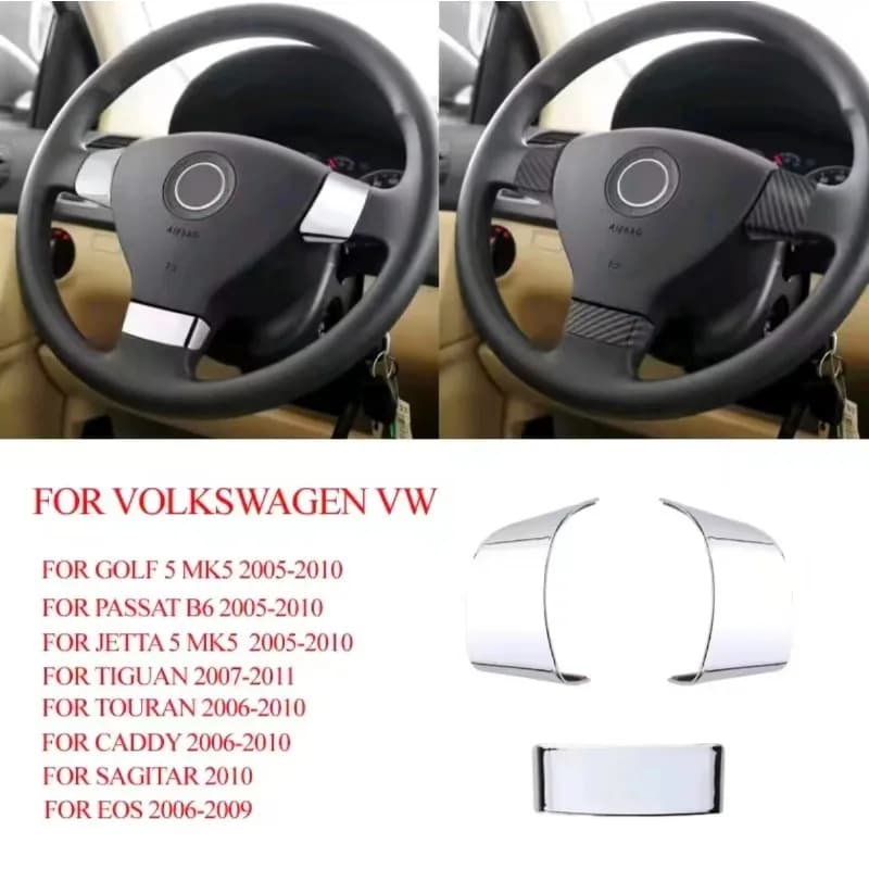 Car Steering Wheel Panel Cover Trim for Volkswagen VW Golf 5 MK5 Passat B6 Jetta Tiguan Touran 2007-2011 Car Decoration Trim