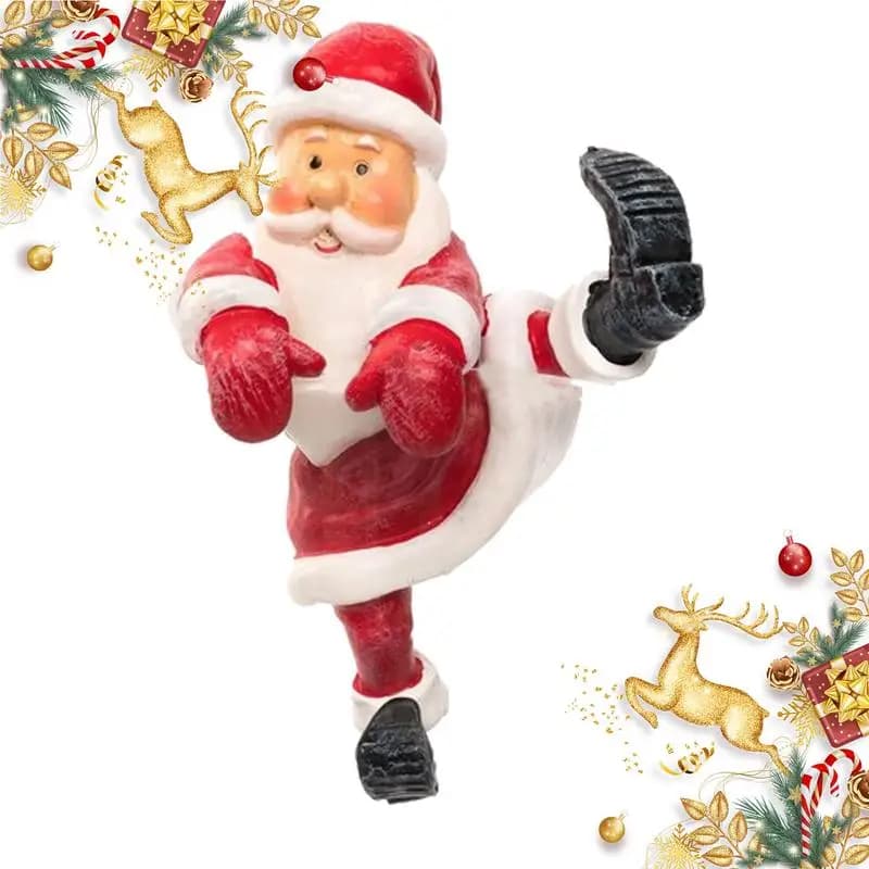Flower Pot Hugger Figurines Resin Christmas Snowman Santa Claus Flowerpot Decoration Holiday Christmas Plant Pot Figurines Cute