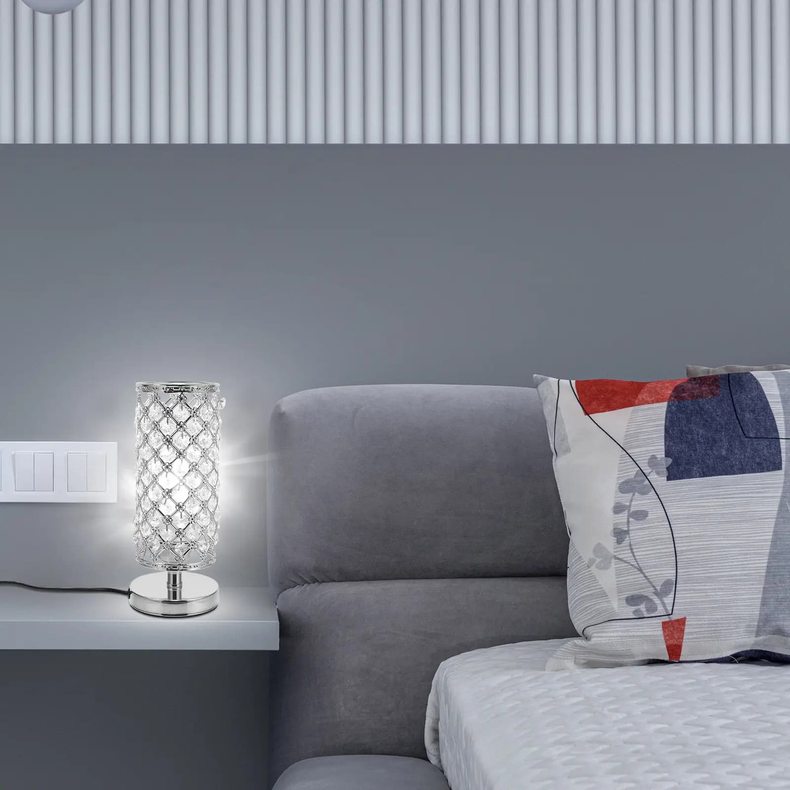 1Pcs Decorative Crystal Desk Light Unique Tabletop Lamp with Stable Structure Compact Size for Home Office Living Room Ambient