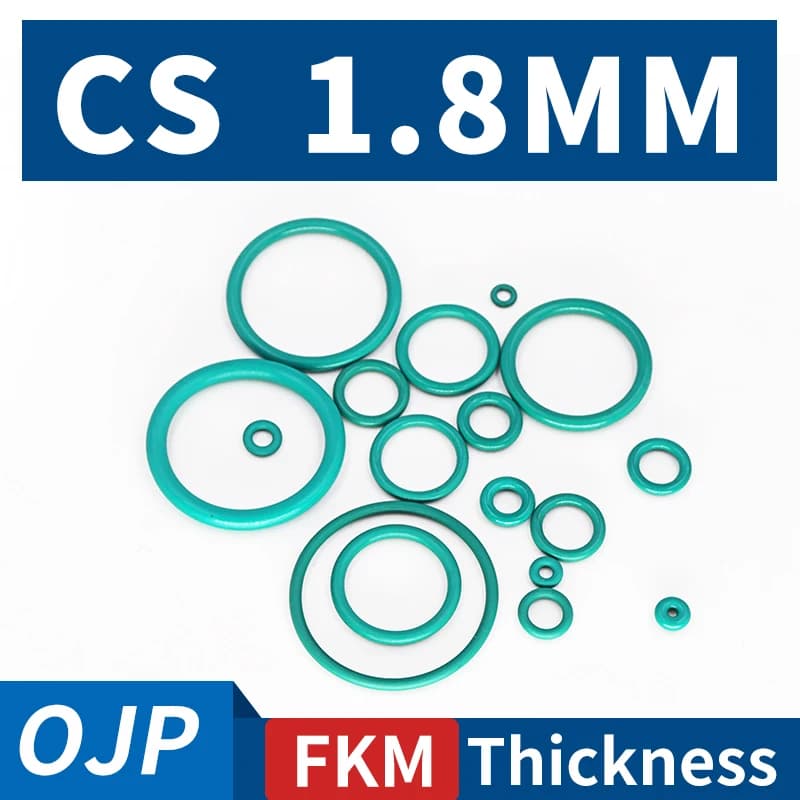 Spessore CS1.8mm Verde FKM Gomma fluorurata O-ring Guarnizioni Guarnizione Rondella resistente alla temperatura Oring resistente all'usura