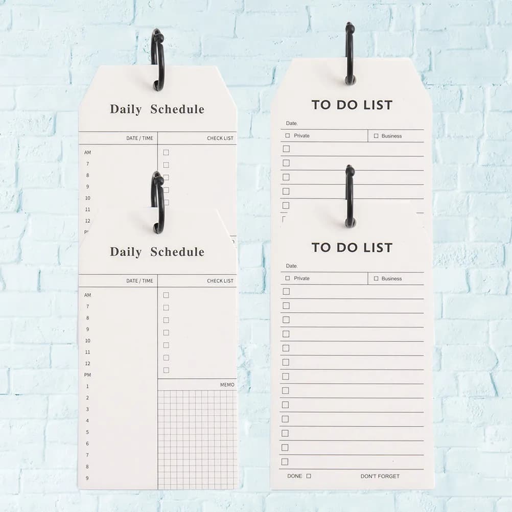 Set di 4 Quaderni ad Anelli, Copertina Semplice e Alla Moda, Diario Quotidiano, Agenda da Viaggio, Blocco Note per Ufficio, Carta Ecologica