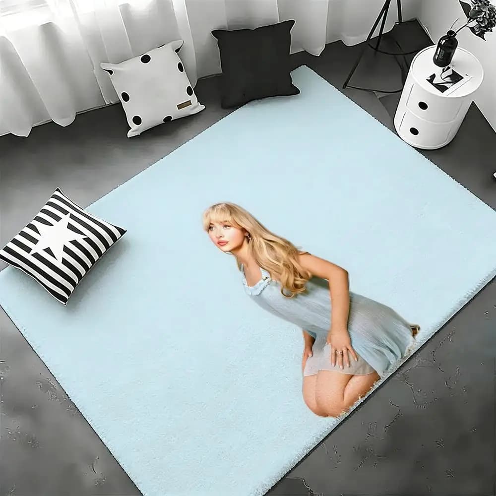 HOt Singer S-Sabrina Carpenter Tappetino per camera da letto, soggiorno, tappetino in flanella, antiscivolo, decorazione per la casa