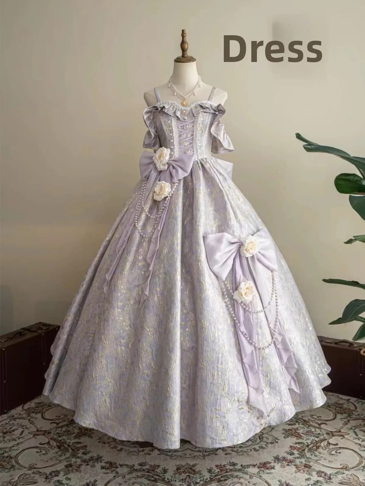 Princess Style Graduation Ball Gown Evening Dress Women's High Waist Polyester Fiber Long Skirt Beautiful Vocal Host Performance