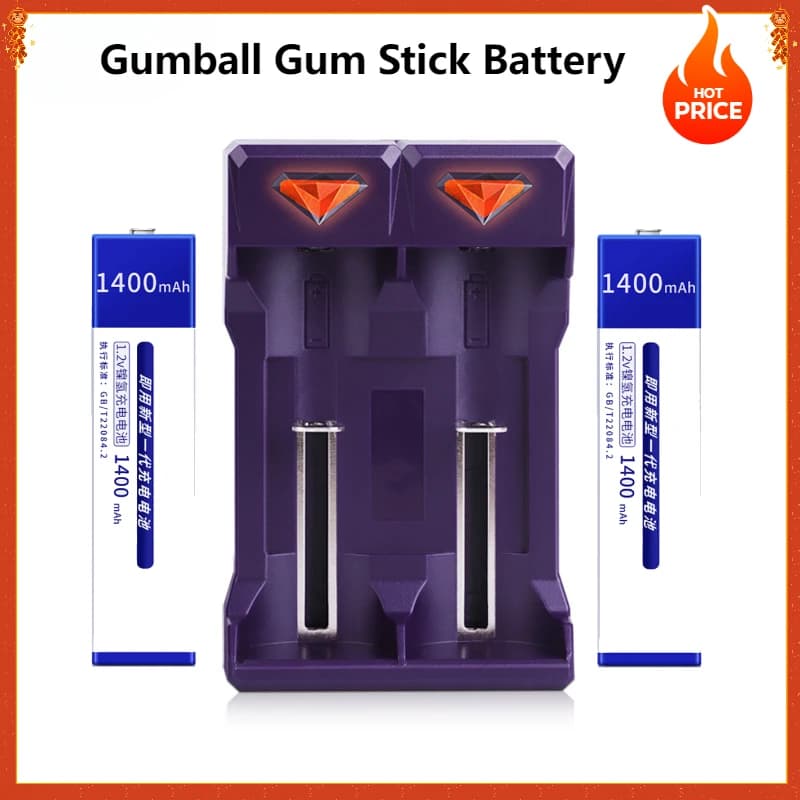 Gumball Gum Stick Battery 1.2v Ni-MH Rechargeable Battery 1400mAh 7/5F6C NH-14WM for Walkman Portable CD MD Player UK201 Charger