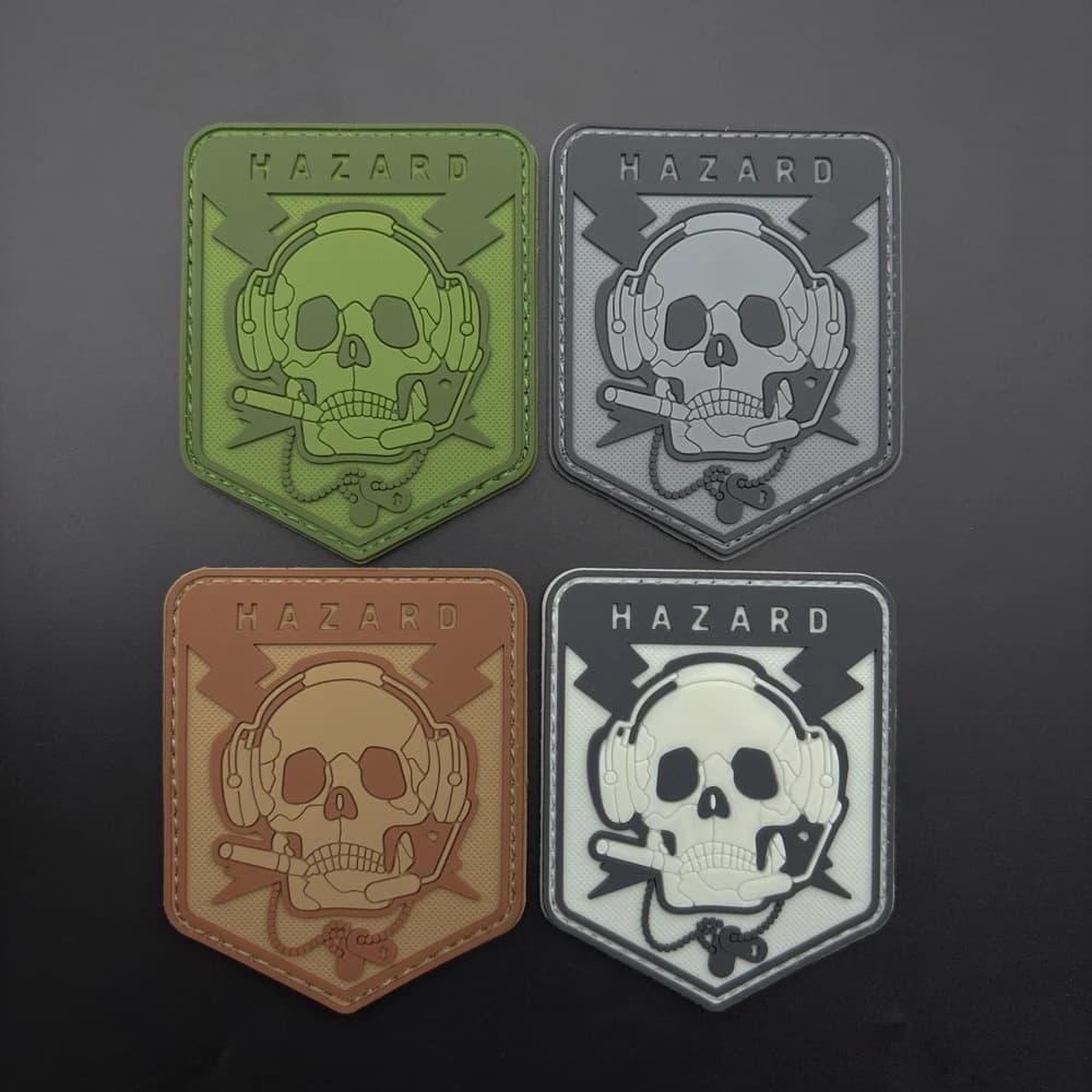 Communication Soldier Skull Hazard Sign Shield-Shaped Pattern Pvc Glow-In-The-Dark Velcro Patch Backpack Pvc Decorative Patch Jacket Pvc Armband Luggage Pvc Patch Workwear Soft Rubber Badge Outdoor Gear Pvc Motorcycle Patch Pvc Patch