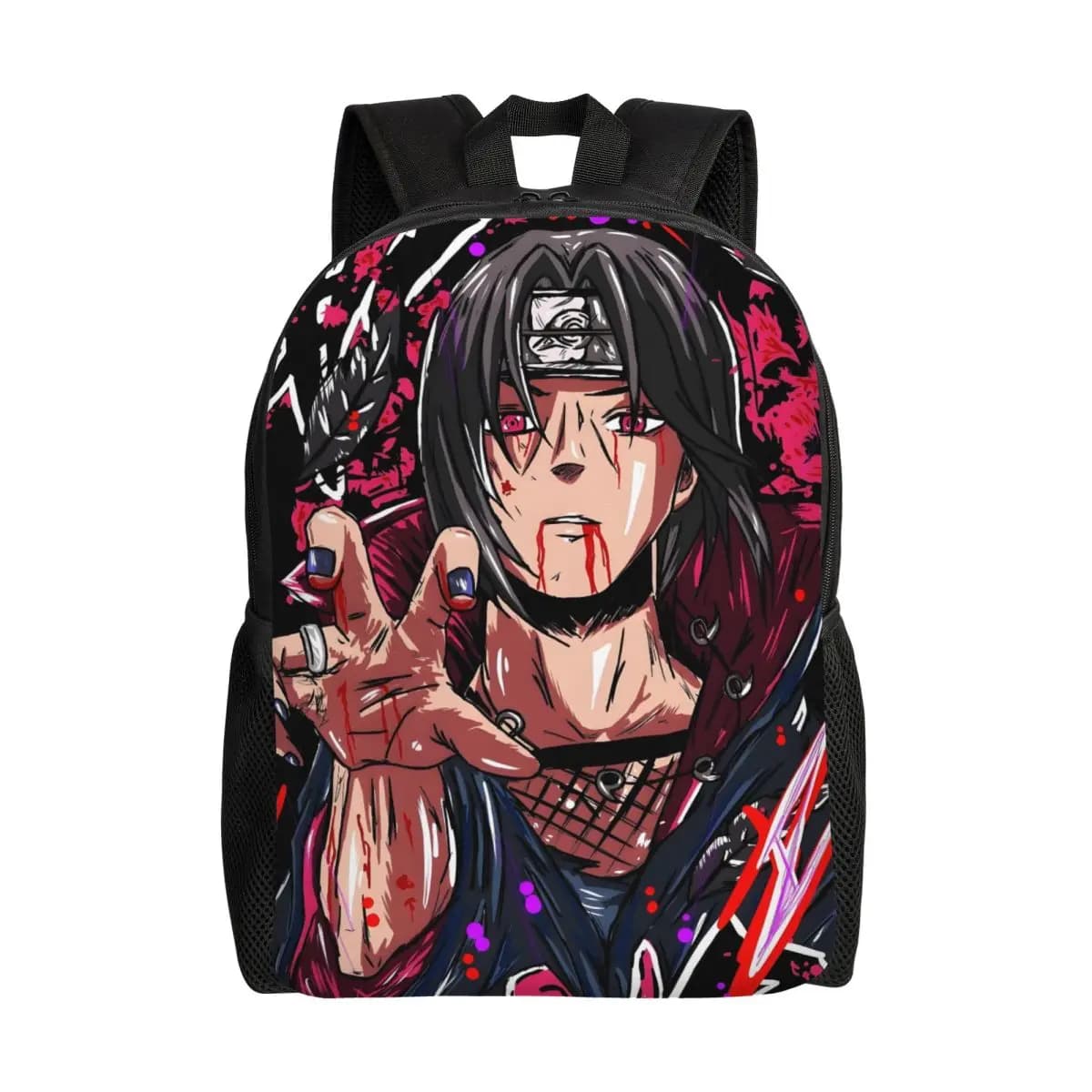 Zaino Personalizzato U-Uchihaes I-Itachies con Cartoni Animati per Donne, Uomini, Studenti Universitari, Adatto per Laptop da 15 Pollici, Borse Manga