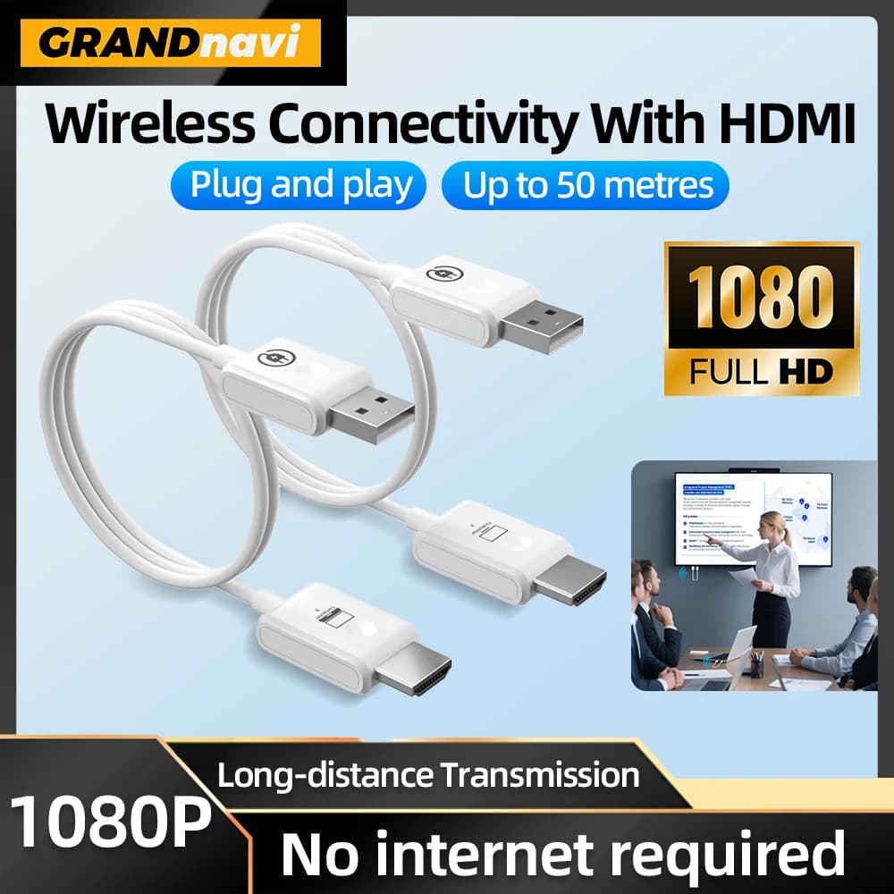 50M 1080P HDMI Compatibile Wireless Audio Video Trasmettitore Ricevitore Extender Adattatore PS4 Fotocamera Laptop PC per Proiettore TV