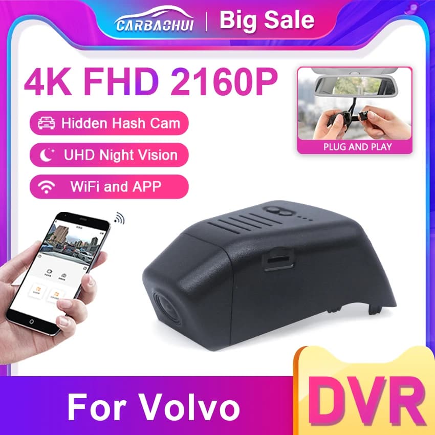 HD 4K 2160P Dash Cam Camera Car DVR VOLVO XC40 XC60 XC70 XC90 V40 V60 V90 S60 S80 S80 S80L C40 for Polestar 2