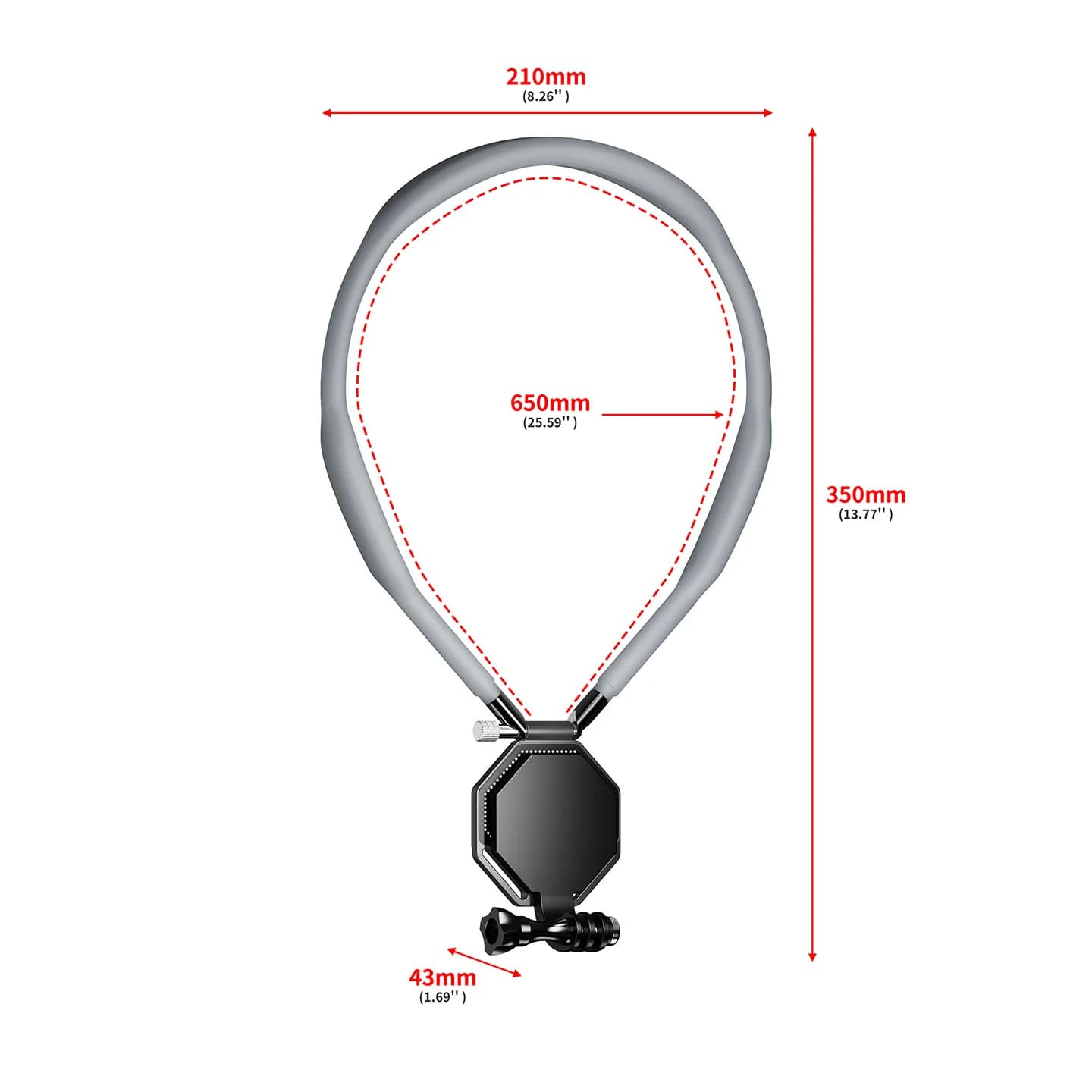 Magnetic neck support for action camera and phone Magnete N52 3-way adapter Quick horizontal/vertical switch 65 cm strap for DJI