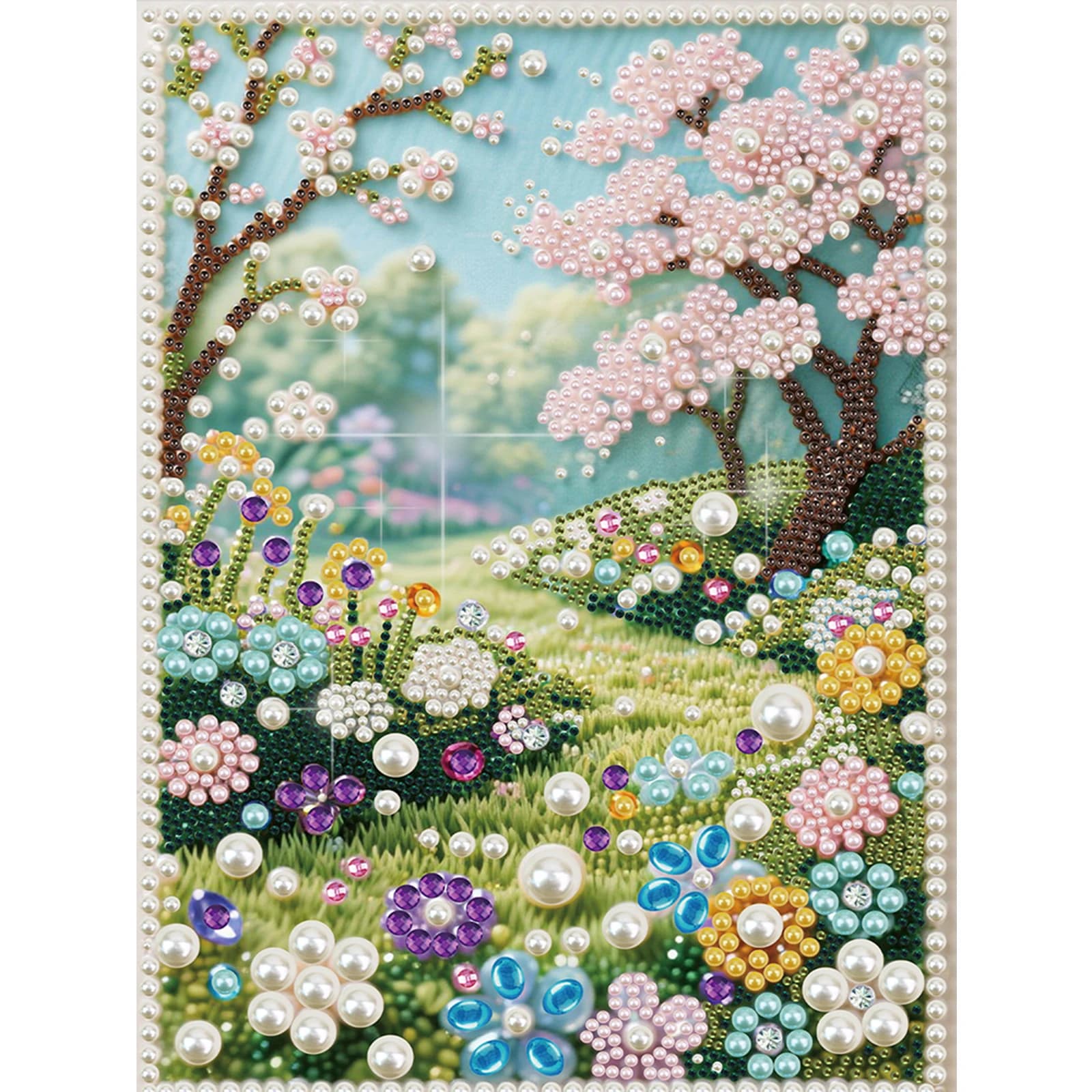Country Roads in Spring A Special Shaped 5D DIY Partial Drill Pearl Diamond Painting Kit for Adults Beginners Home Decor 30x40cm