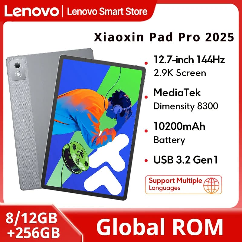 ROM globale Lenovo Xiaoxin Pad Pro 2025 Tablet da 12,7 pollici Dimensity originale 8300 144Hz 2.9K Display Android 14 10200mAh Pad PC