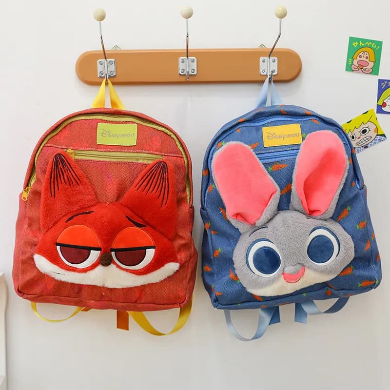 Disney Zootopia Judy Hopps Nick Wilde Zaino carino con animali dei cartoni animati Borsa da scuola di grande capacità per ragazze, studentesse, borse per uso quotidiano