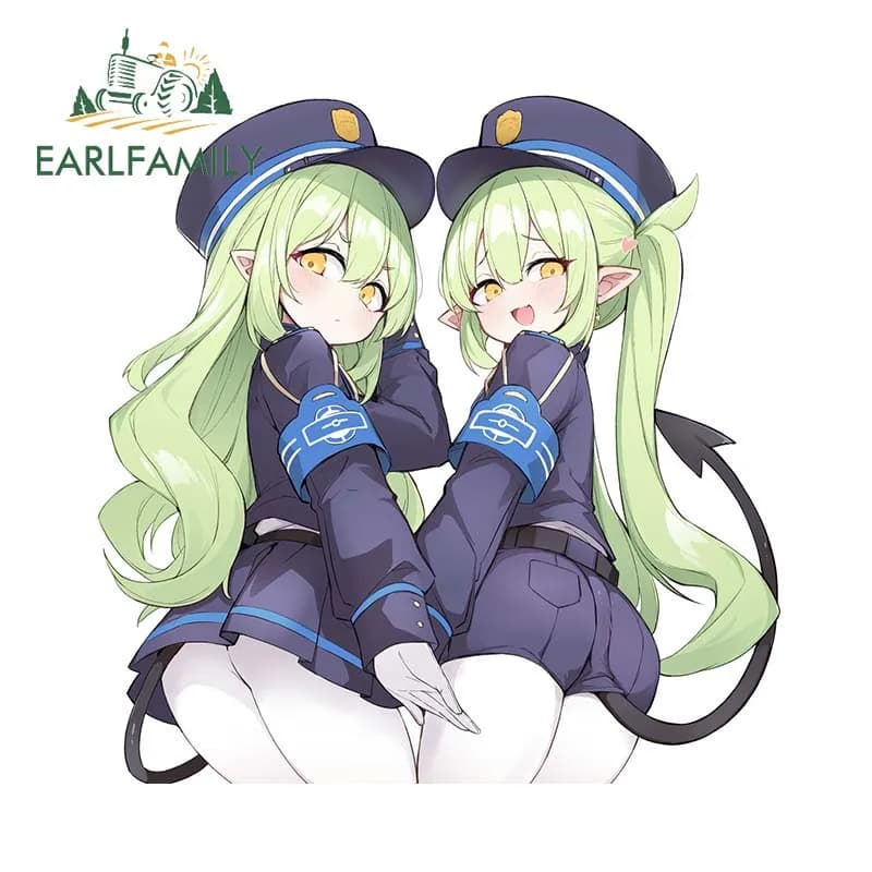 EARLFAMILY 13cm x 13cm Tachibana Nozomi Chibi Car Stickers Kawaii Anime Tachibana Hikari Decal Windshield Waterproof Auto Decor