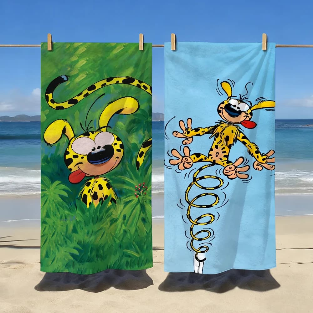 Divertente e Carino Asciugamano Cartoon M-Marsupilami, Morbido Regalo per Piscina, Viaggi, Palestra, Doccia, Campeggio, Asciugatura Rapida, Grande Asciugamano da Spiaggia Sportivo