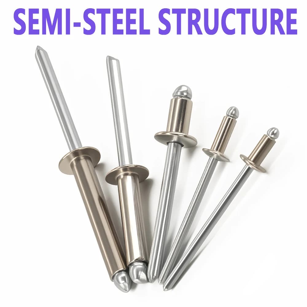 M3 M3.2 M4 M4.8 Blind Pop Rivets Steel Dome Head Blind Rivets Steel Shank Mandrel Exhaust Rivets Pull Nail Fasteners 6/8/10/20mm