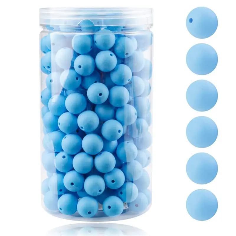 A67P-105PCS Baby Silicone Loose Bead 15Mm DIY Pacifier Chain Accessories Bracelet For Jewelry Beads Round Bead