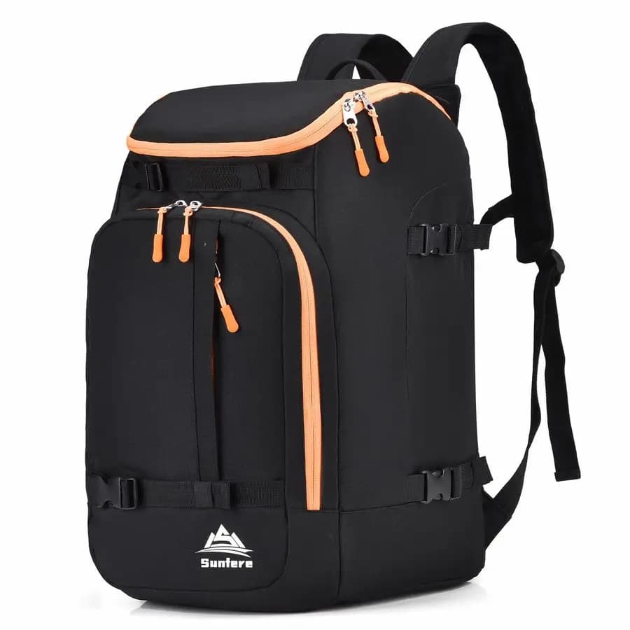 Borsa da sci nera, zaino termico 50L impermeabile, borsa da viaggio per snowboard, borse da neve per giovani e uomini, per casco, occhiali e guanti da sci