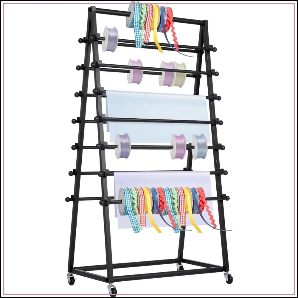 Ribbon Organizer 15 Tier Double-Sided Gift Wrapping & Craft Storage Shelf for Cake Shop & Flower Store