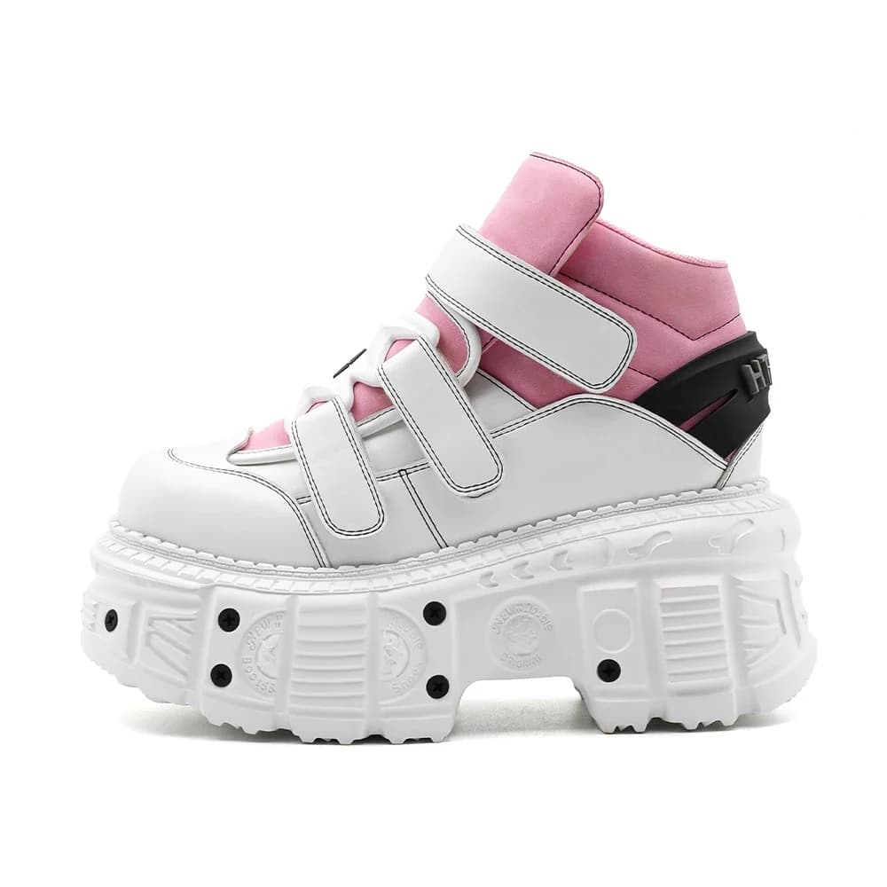 Gothic Ankle Rock Boots 2025 Women's Sneakers New Style punk Women's Shoes with Laces High Platform Shoes Woman Metal Decoration