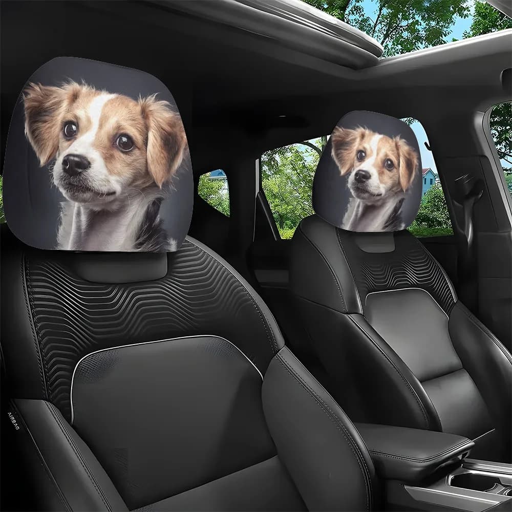 2 copri poggiatesta per auto con stampa di simpatici cuccioli, facili da installare e lavare, adatti per lunghi viaggi e pendolarismo quotidiano, perfetti