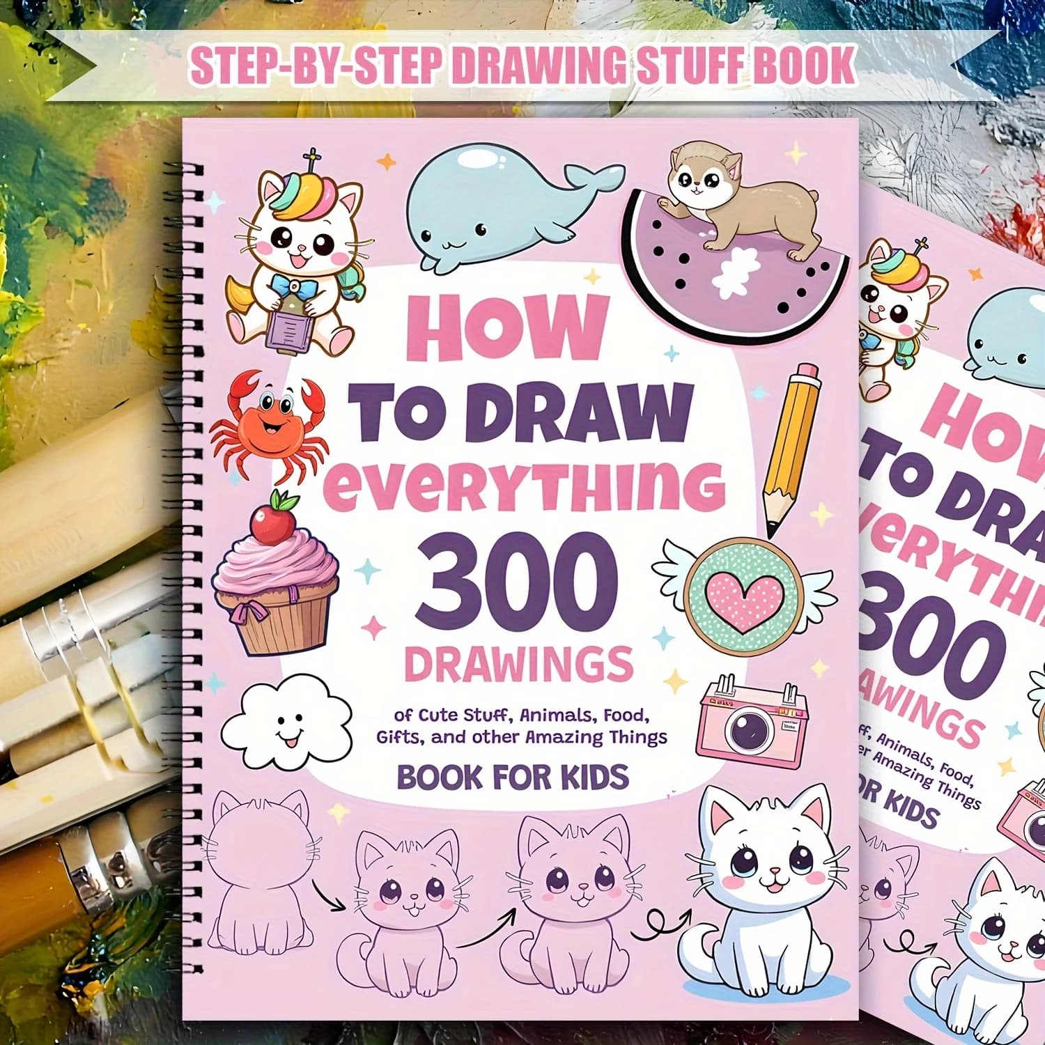 Fun Drawing Guide for Beginners: 14 Easy Art Projects - Cute Animals, Delicious Food & Sweet Desserts Sketch Book
