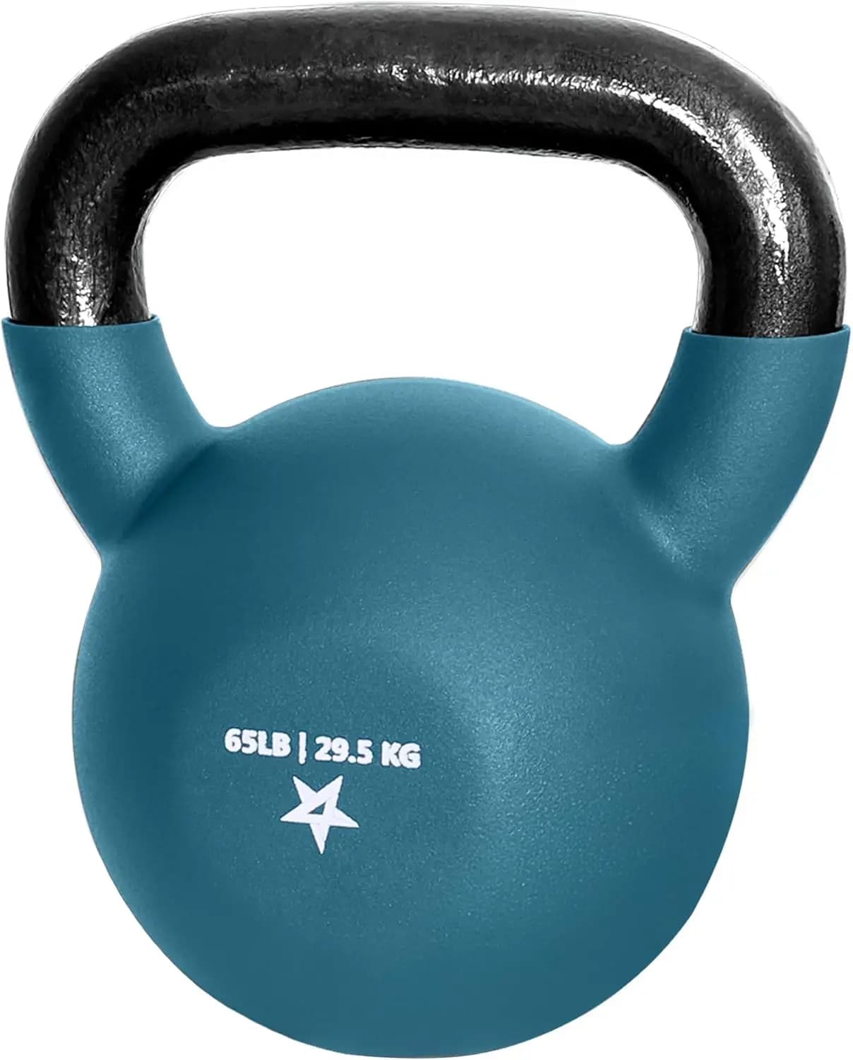 Kettlebell in Cast Iron Neoprene, 5-65 LB with Grip Larga and Base Flat for Training in Home Gym - Single or Set