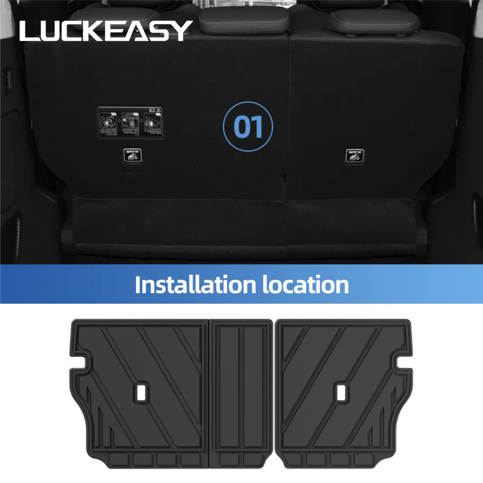LUCKEASY Left Drive for BYD Denza B5 2023‑2026 Fangchengbao/Leopard 5 Car Floor Mats Cargo Liner Upper Trunk Pad Accessories