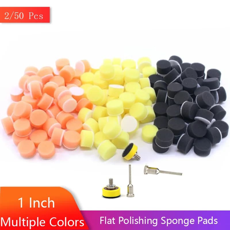 Kit tamponi per lucidatura piatti da 1 pollice 25 mm 2/50 pezzi Gancio e anello in più colori per lucidatura e ceratura automatica per utensile rotante Dremel