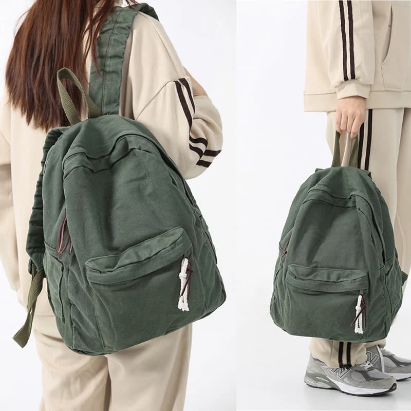 Women's Canvas Backpack Grunge Hippie Carino Boho School Backpack Casual Y2K Esthetic backpack Mochilas escolares de lona macia