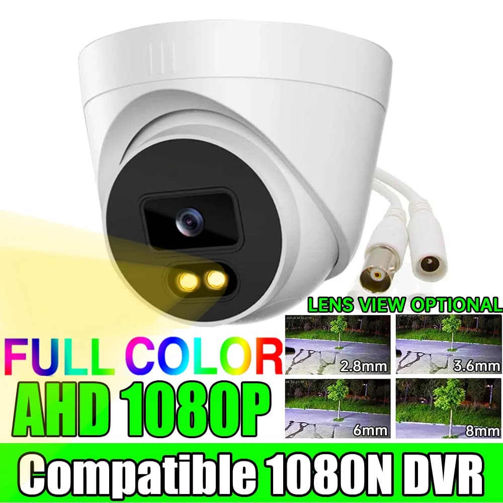 24H Full Color 2MP Security Cctv Ahd Dome Camera 1080P visione notturna luminoso Led coassiale digitale indoor sfera soffitto pe