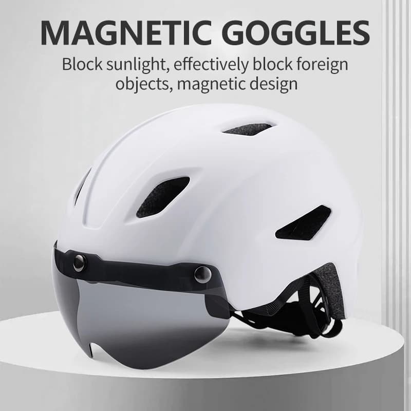 Eastinear nuovo casco da bicicletta per bambini sport per bambini sicurezza equitazione rimovibile lente magnetica casco equipaggiamento protettivo