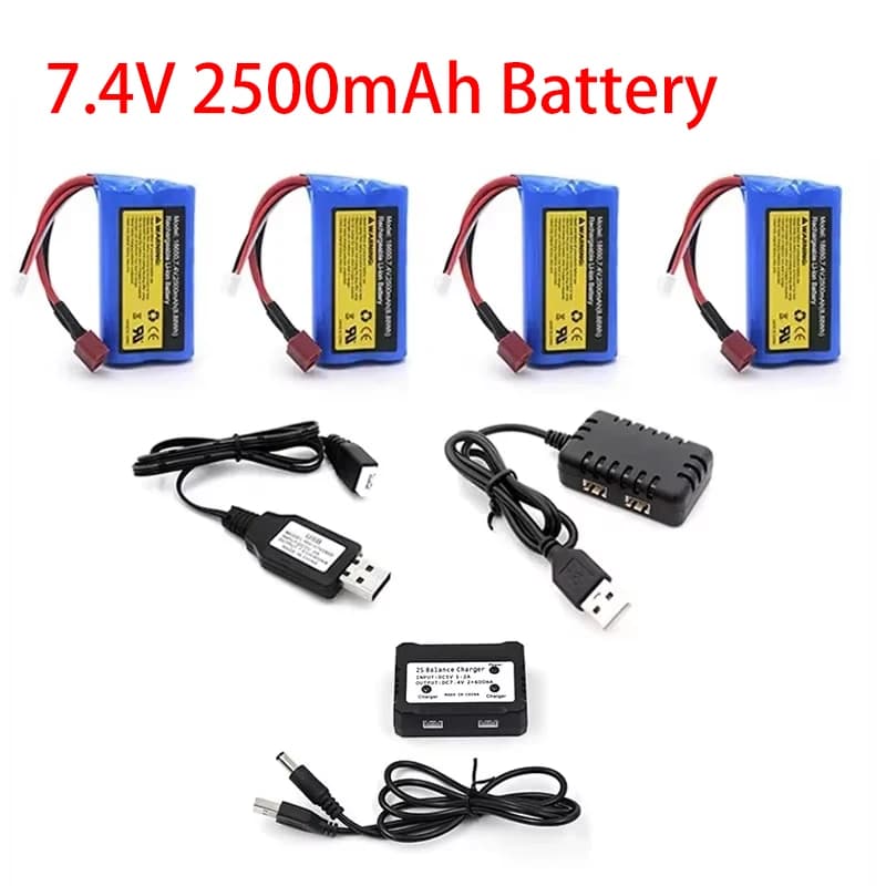 SCY 16101PRO 16102PRO 16103PRO SG116PRO Original RC Car, charging cable for lithium battery 7.4V 2500mAH 2S 10C, spare parts