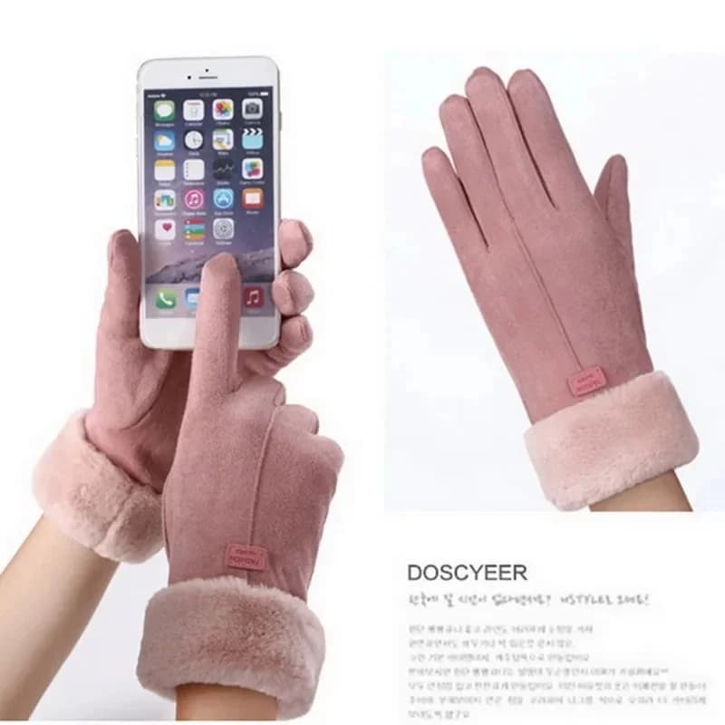 1/2/3pairs Women Winter Thick Plush Gloves Fashion Warm Suede Outdoor Guantes Lady Touchscreen Driving Gloves Cycling Mittens