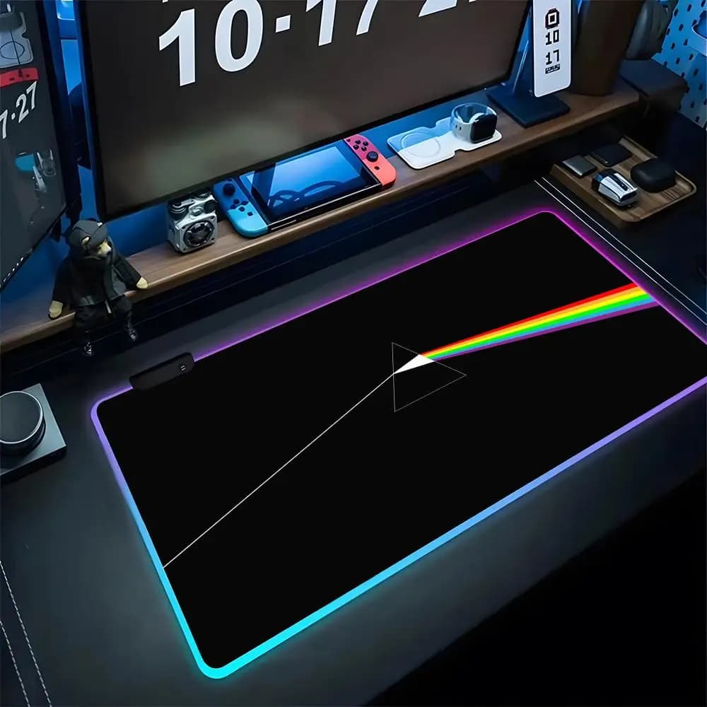 P-PinkS F-Flo-ydES Mouse Diy Printing Pad Gaming Rgb Mousepad Backlit Keyboard Gamer Girl Xxl Laptop Mat Table Pads Deskpad