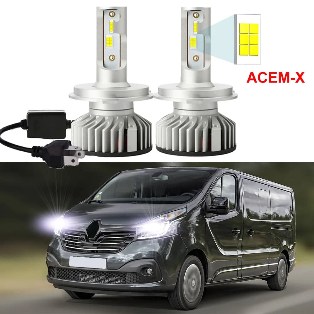 2Pcs lampadine per fari a LED per auto per Renault Trafic X82 2014 2015 2016 2017 2018 2019 accessori LED High Low Beam Canbus 6500K