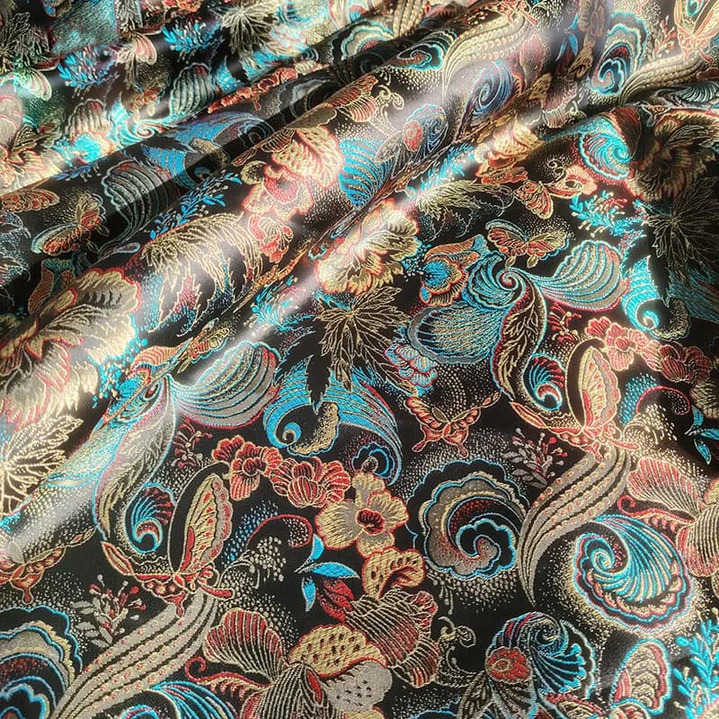 165cm Luxuriant BUTTERFLY FLOWERS Jacquard Brocade Fabric Garment Cloth Upholstery Damask Fabrics Bag Sewing Material