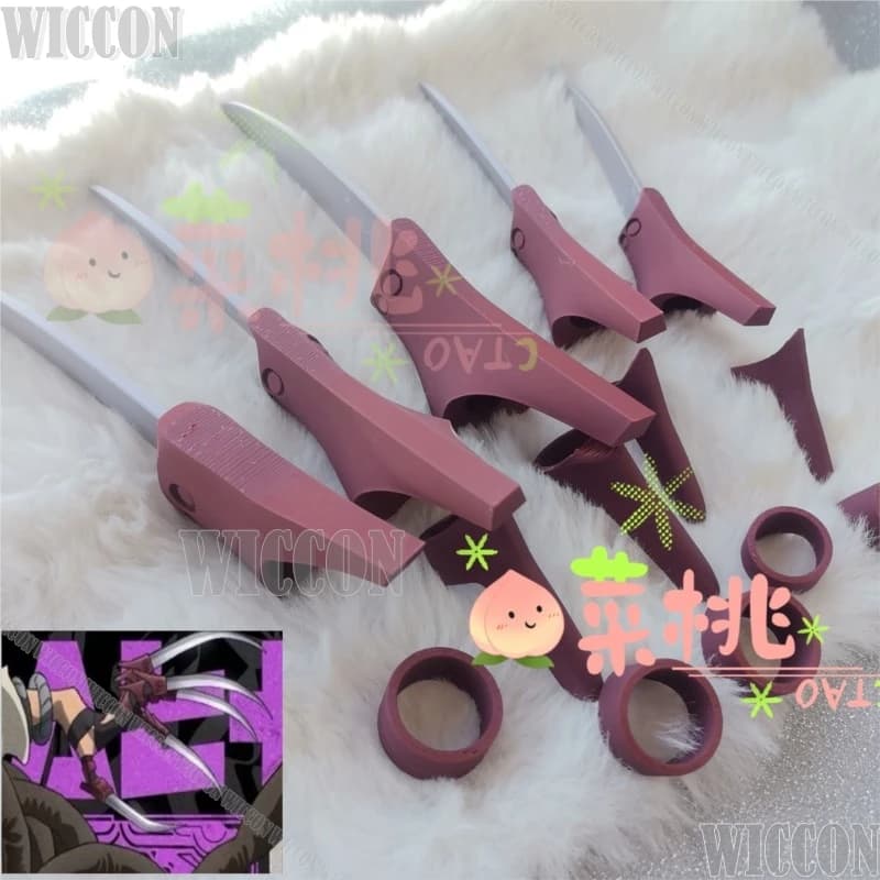 Jabber Wonger Anime Gachiakuta Costume Cosplay 3D Prop Silver Bracelet Ring Nails Man Cos Accessories Fantasy Halloween Outfit Cos