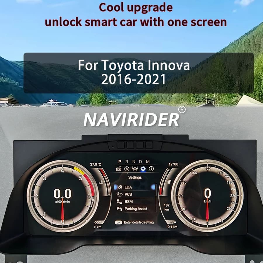 12.3 Digital Display for Toyota Innova Dashboard 2016-2021, Intelligent Virtual Cockpit