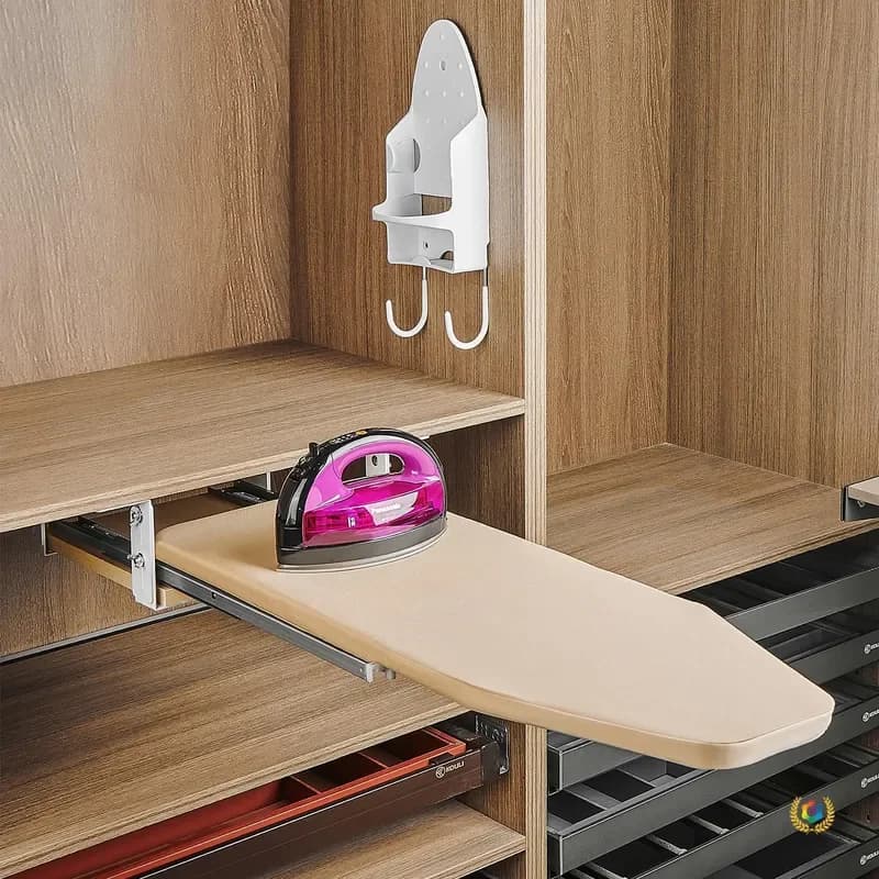 for Cloakroom Household Hidden Ironing Board Electric Iron Rack Push-pull Damping Folding Wardrobe Inside Cabinet