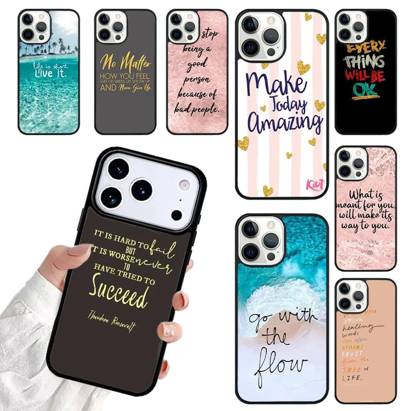 Famous Motivational Life Quote Phone Case For iPhone 17 16 15 14 13 12 11 Pro Max 17air Shockproof Cover Fundas