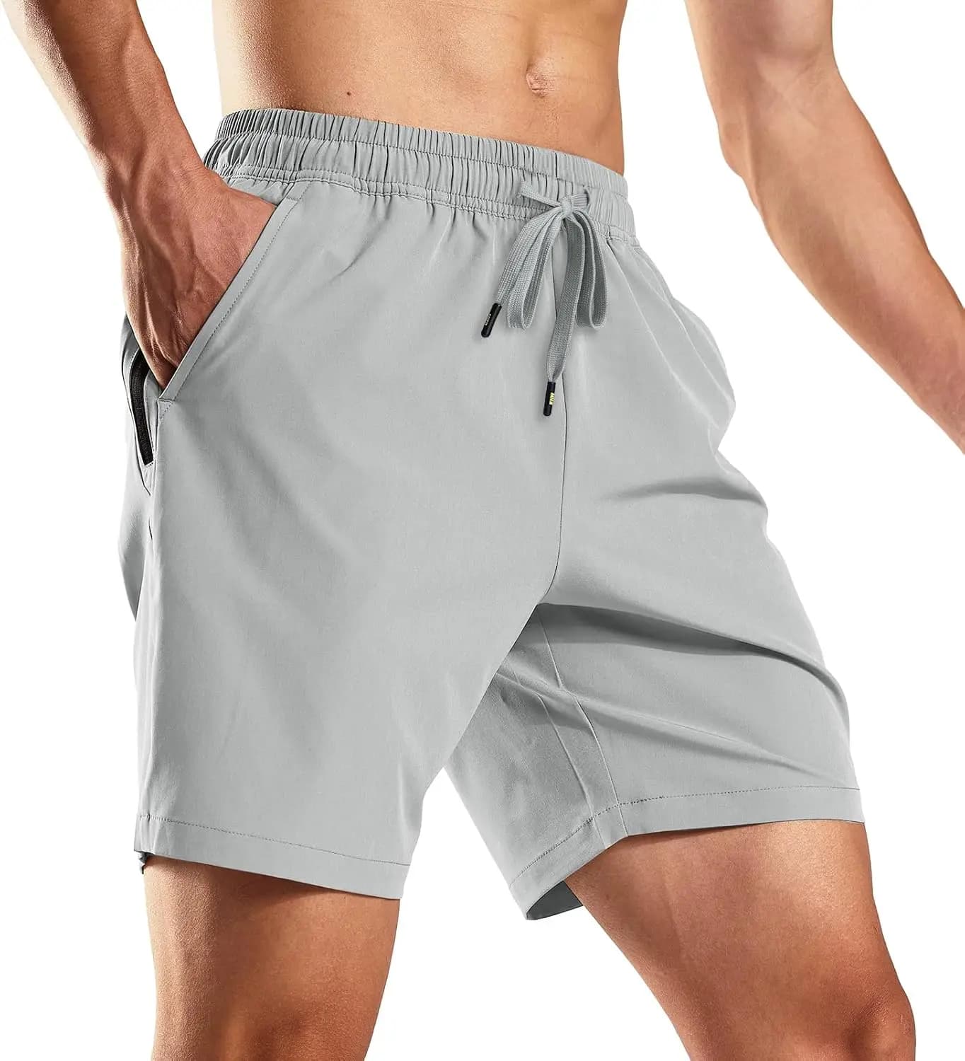 Pantaloncini da Corsa e Allenamento per Uomo, 7 Pollici, Leggeri, Sportivi con Tasche con Zip, Senza Fodera, Asciugatura Rapida, Shorts da Palestra