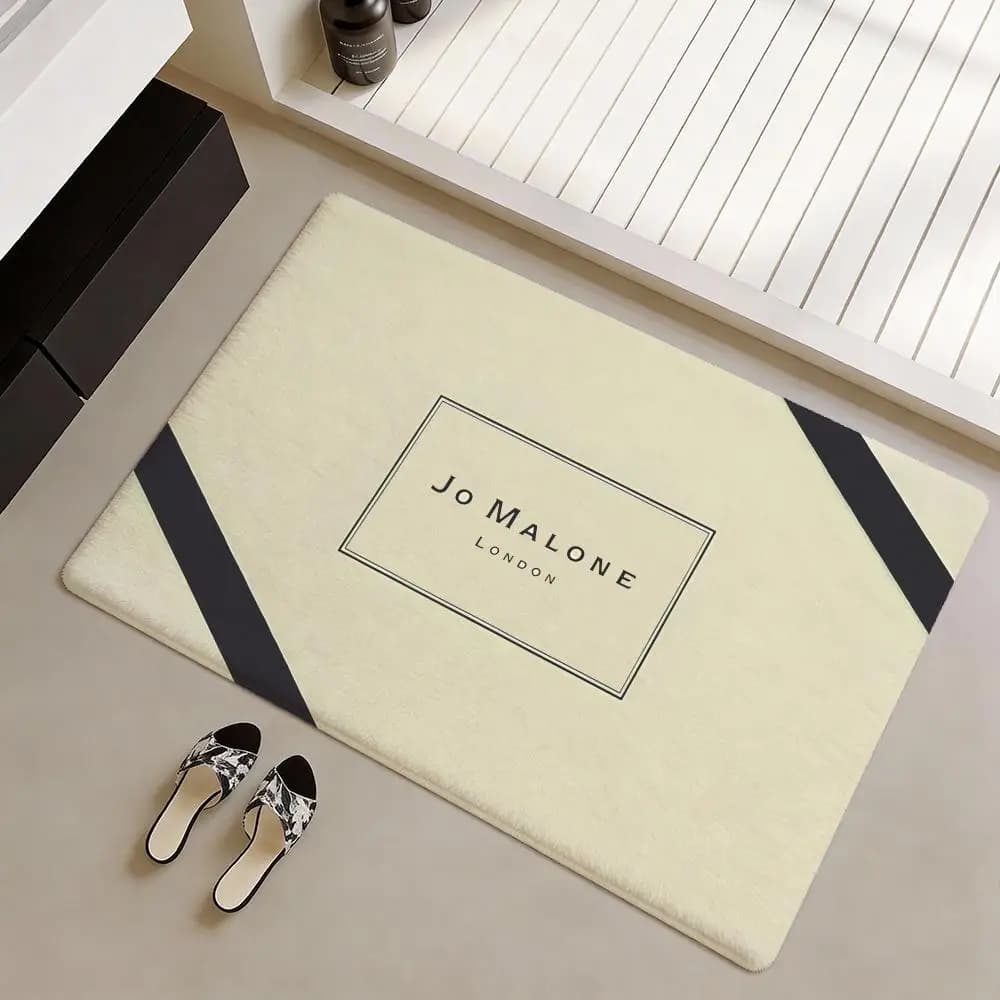 J-Jo M-Malone LOGO Fashion Floor Mat Soft Flannel Anti-slip Door Mat - thickened carpet for home and living room furniture