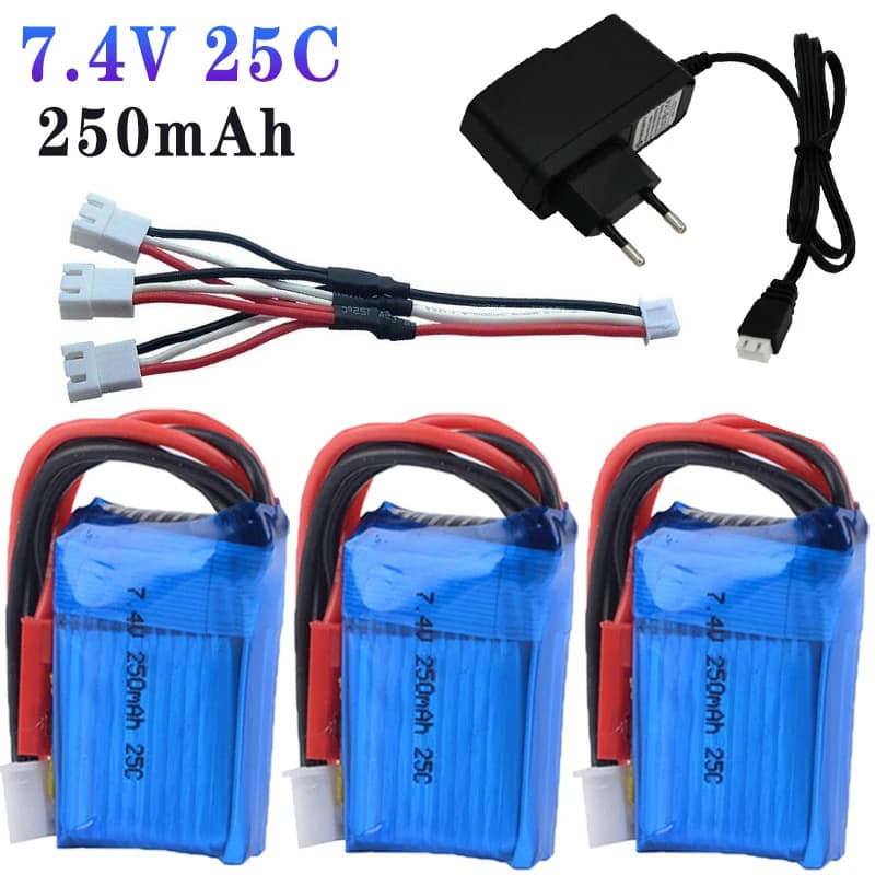 7.4V 250mAh 25C LIPO Batteria Per Orlando Hunter 1:35 RC Telecomando arrampicata Accessori Auto Batteria/Caricabatterie Set 2S BATTERIA