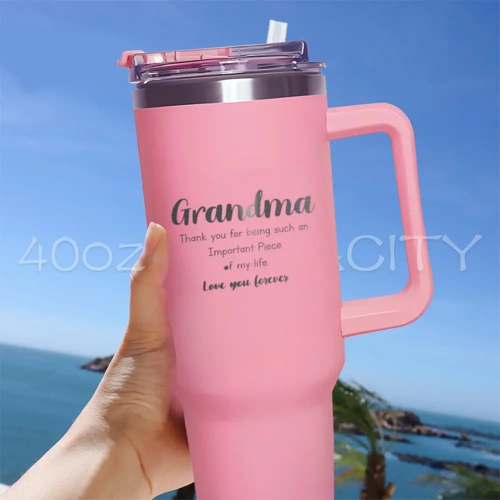 40oz Stainless Steel Tumbler with Covers and Water Bottle, Reusable Bottle, Travel Cup, Double Empty Thermal Cup for Grandma