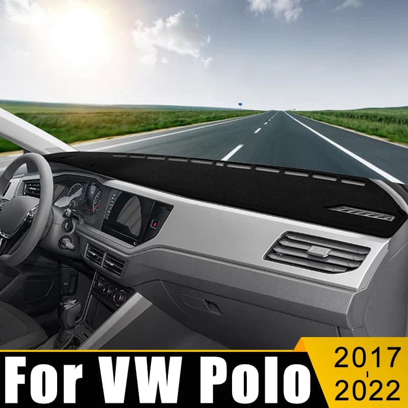 Copertura del cruscotto dell'auto Evitare la luce Anti-UV Tappeto Tappetino antiscivolo per Volkswagen VW Polo AW1 BZ1 2017 2018 2019 2020 2021 2022 2023